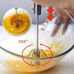 Stainless Steel Hand-pushed Egg Beater Set