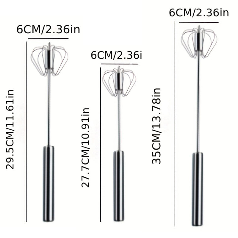 Stainless Steel Hand-pushed Egg Beater Set