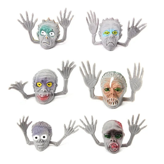 6pcs Halloween Monster Finger Puppets Mini Ghost Head Finger Puppets