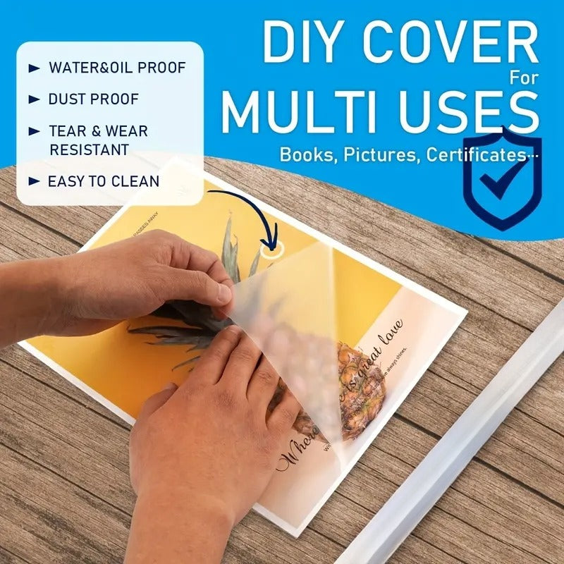 Transparent Book Cover Film Roll Non-toxic Waterproof Self-adhesive