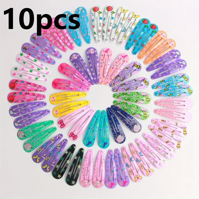 20pcs Colorful Printed Hair Clips for Kids