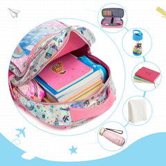 Girls Sequin School Backpack with Pencil Case