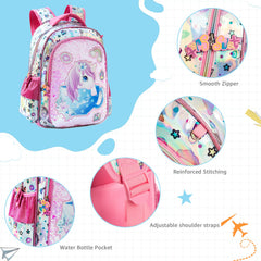 Girls Sequin School Backpack with Pencil Case