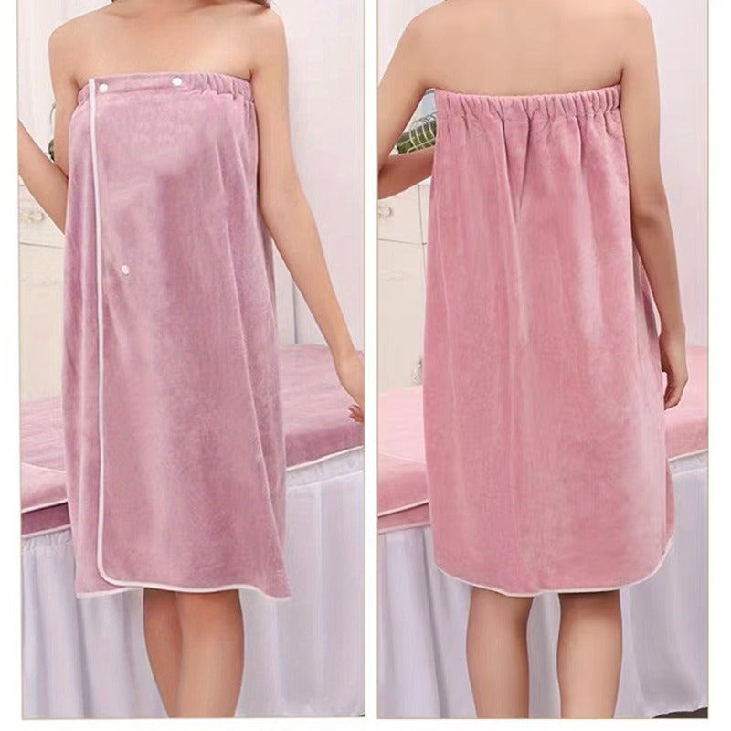 Women's Snap Closure Bath Towel Sauna Bath Skirt
