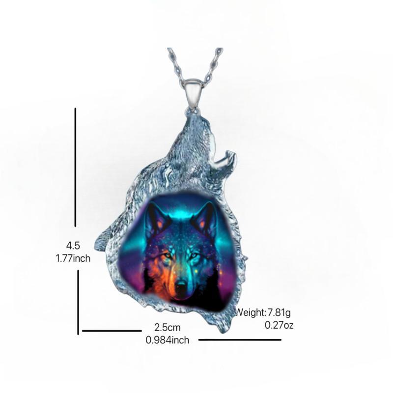Girl's Wolf King Head Pendant Necklace Banquet Party Jewelry