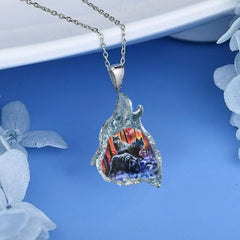 Girl's Wolf Pack Howling Pendant Necklace Dinner Jewelry