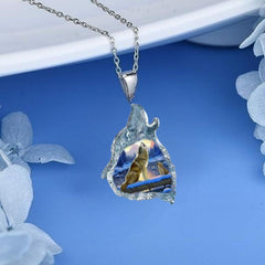 Girl's Wolf King Father And Son Pendant Necklace for Banquet Party