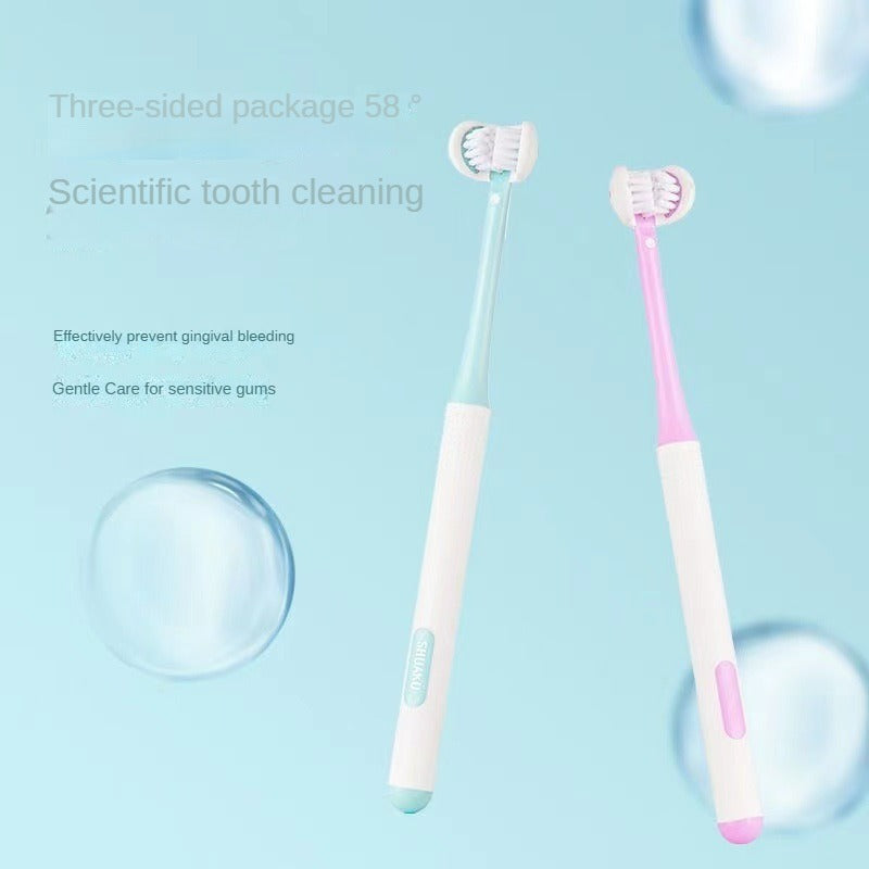 3-Sided Toothbrush Soft Bristles Sensitive Gums Deep Cleaning Oral Care