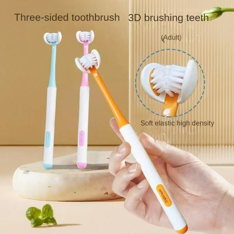 3-Sided Toothbrush Soft Bristles Sensitive Gums Deep Cleaning Oral Care