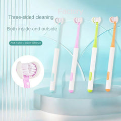 3-Sided Toothbrush Soft Bristles Sensitive Gums Deep Cleaning Oral Care