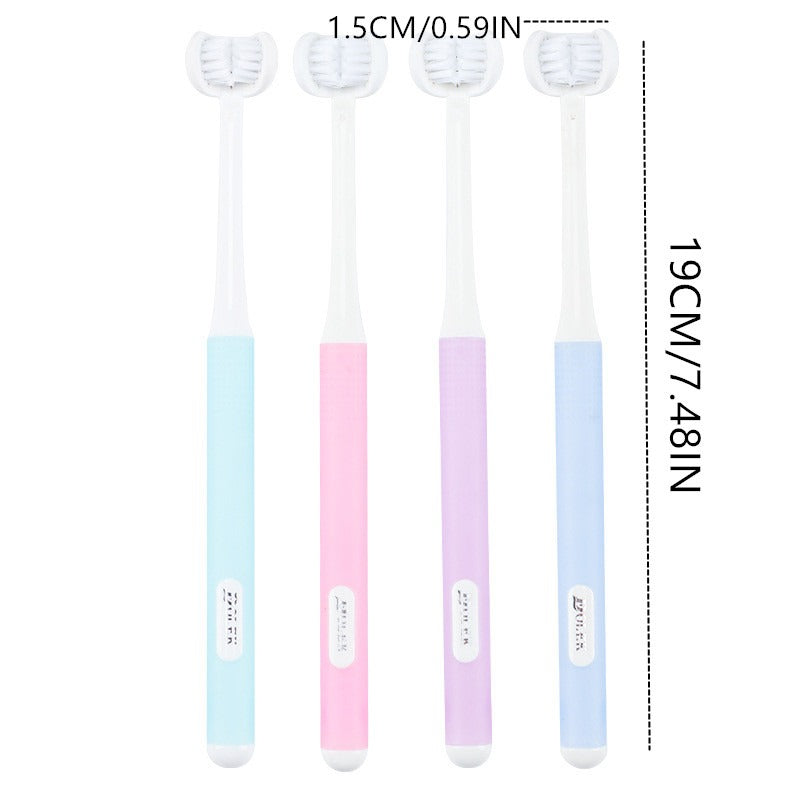3-Sided Toothbrush Soft Bristles Sensitive Gums Deep Cleaning Oral Care