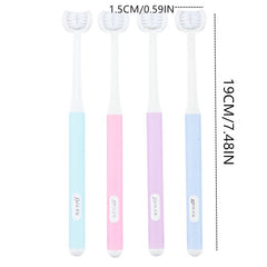 3-Sided Toothbrush Soft Bristles Sensitive Gums Deep Cleaning Oral Care