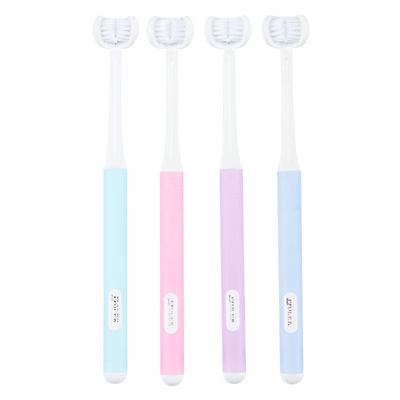 3-Sided Toothbrush Soft Bristles Sensitive Gums Deep Cleaning Oral Care
