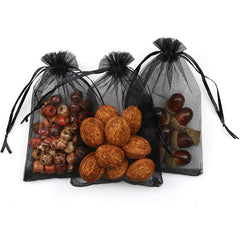 50PCS Organza Bags Small Size Sheer Mesh Candy Bags Drawstring Wedding Favors