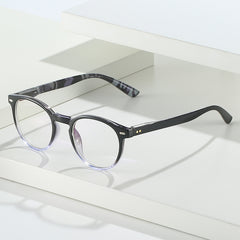 Round Frame Spring Hinges Colorful Presbyopia Reading Glasses