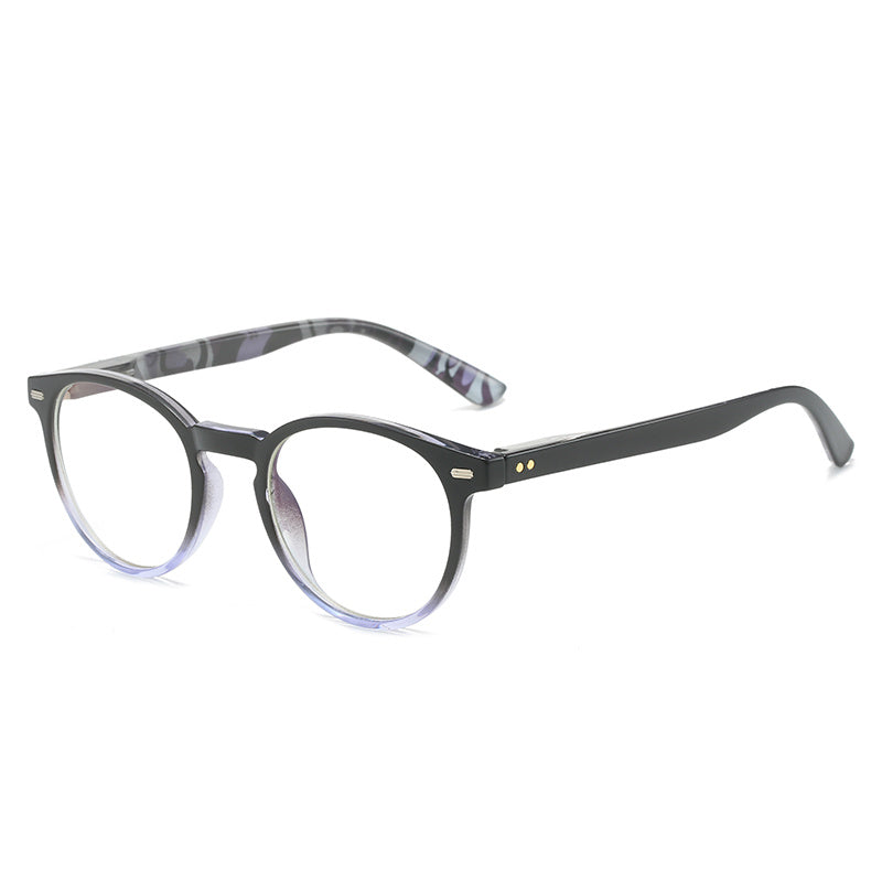 Round Frame Spring Hinges Colorful Presbyopia Reading Glasses