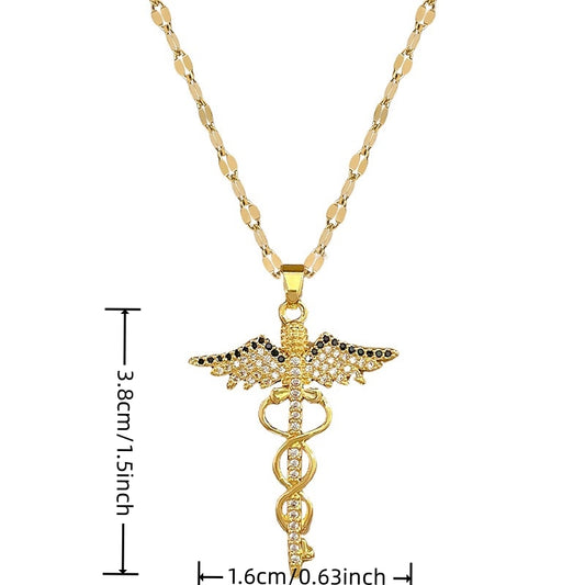 Girl's Rotating Dragonfly Cross Necklace for Wedding Jewelry