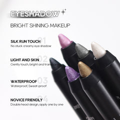 Waterproof Eyeshadow Eyeliner Pencil Glitter Matte Nude Makeup