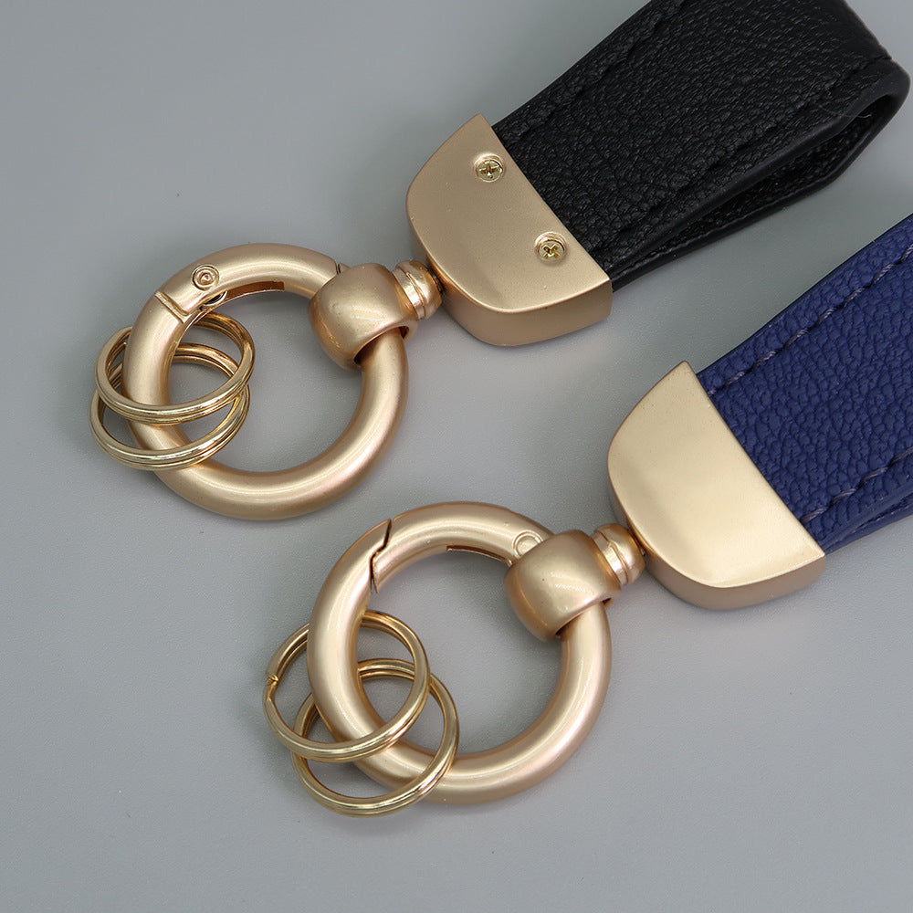 French Short Lamb Keychain Electroplated Pearl Golden Tag Car Key Chain