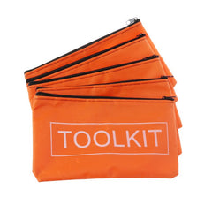5pcs Orange Waterproof Oxford Tool Bags with Zipper