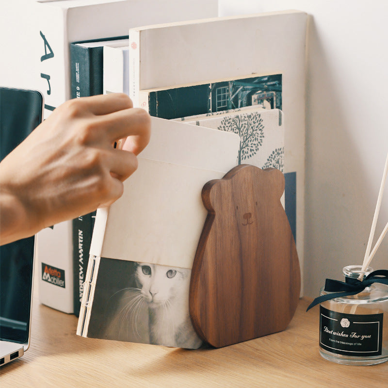 Solid Wood Book Stand Desktop Creative Bookshelf