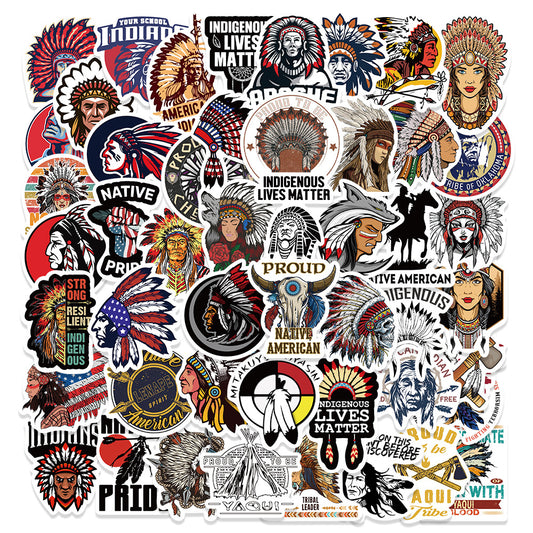 50pcs Native American Stickers Graffiti Waterproof Vinyl Stickers