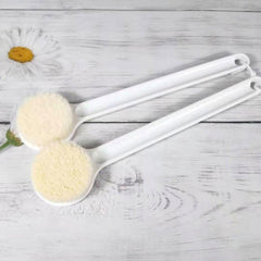 Long Handled Soft Bristled Scrubbing Tool for Comfortable Body Cleaning