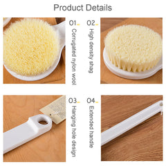 Long Handled Soft Bristled Scrubbing Tool for Comfortable Body Cleaning
