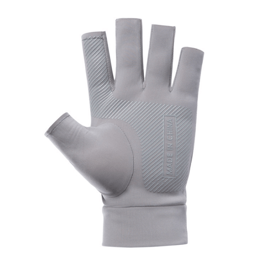 1 Pair Half Finger Ice Silk Riding Gloves Anti UV