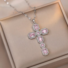 Girl's Rhinestone Pendant Necklace for Banquet Party