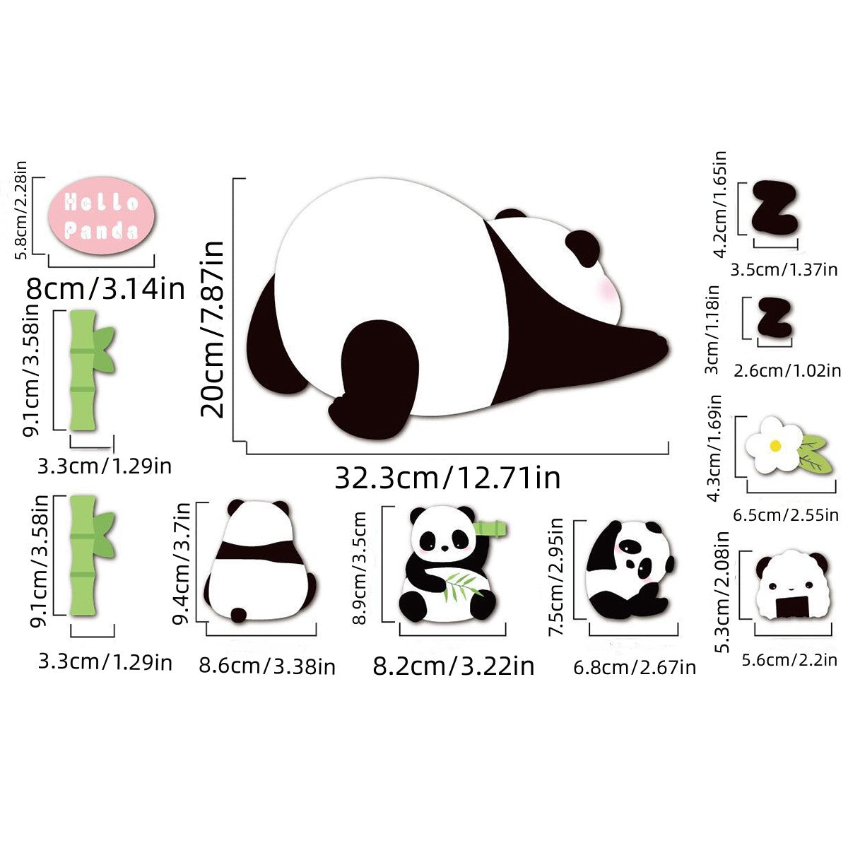 Panda Refrigerator Stickers Erasable Magnetic Note Board
