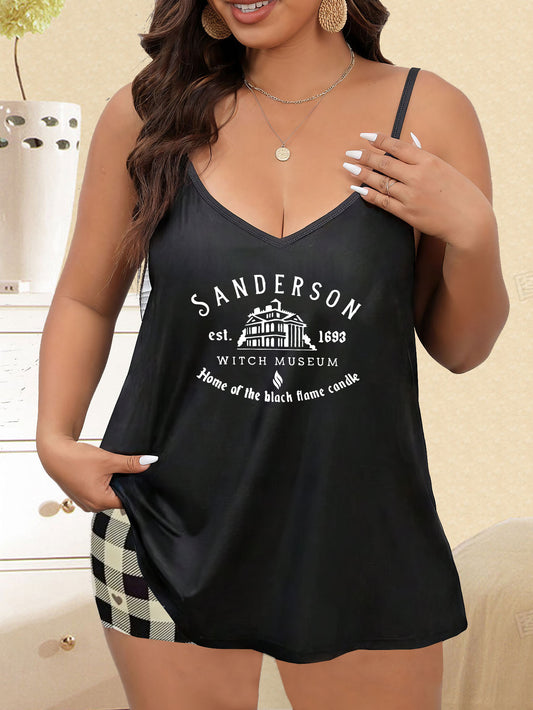  Museum Print V Neck Pajama Top