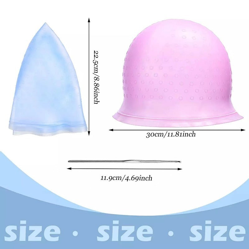 Silicone Highlight Cap Hair Coloring Dye Cap Kit