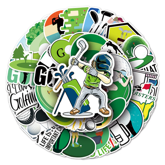 50pcs Golf Series Waterproof Sports Stickers for Motorcycle Laptop Helmet Mug