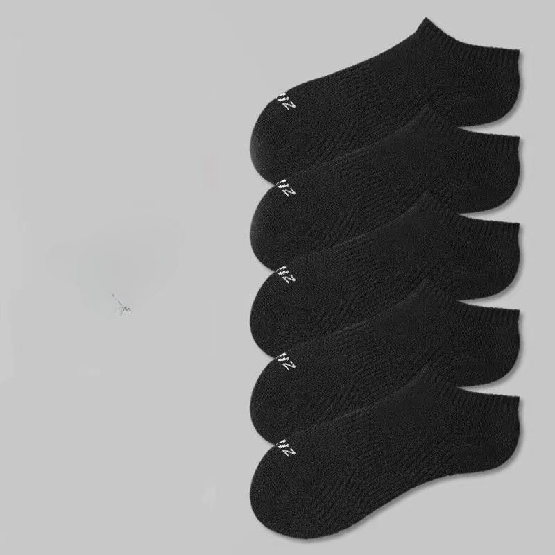 Men's Thin Cotton Low Calf Socks, 5 Pairs