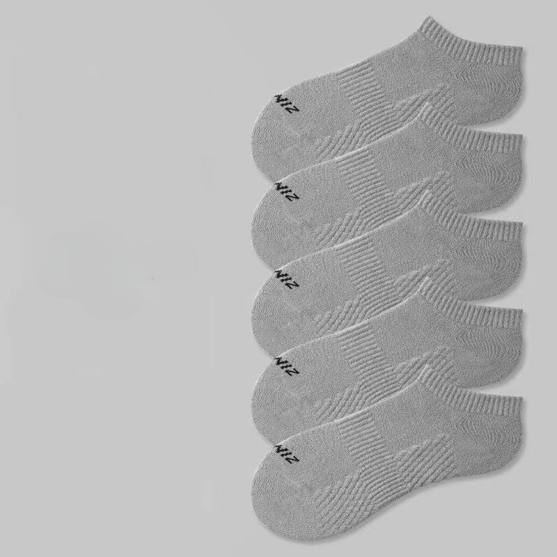 Men's Thin Cotton Low Calf Socks, 5 Pairs