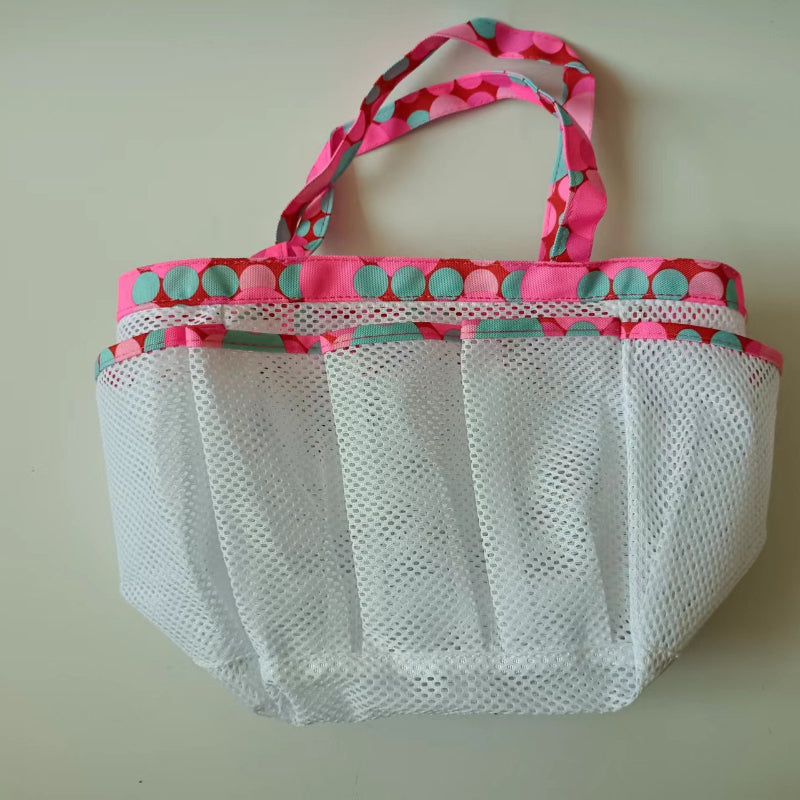 Large Mesh Shower Caddy Bag with Handles & Pockets