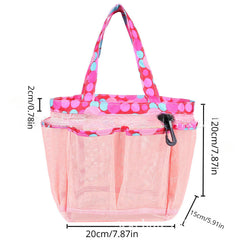 Large Mesh Shower Caddy Bag with Handles & Pockets