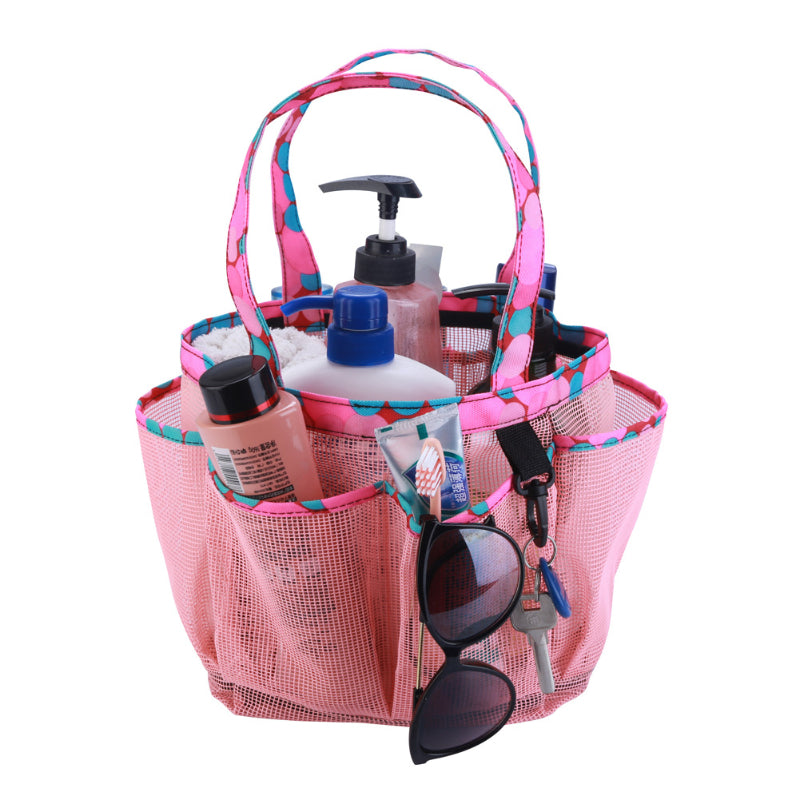 Large Mesh Shower Caddy Bag with Handles & Pockets