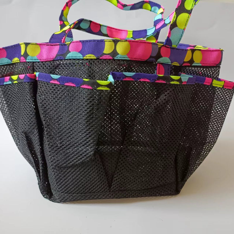 Large Mesh Shower Caddy Bag with Handles & Pockets