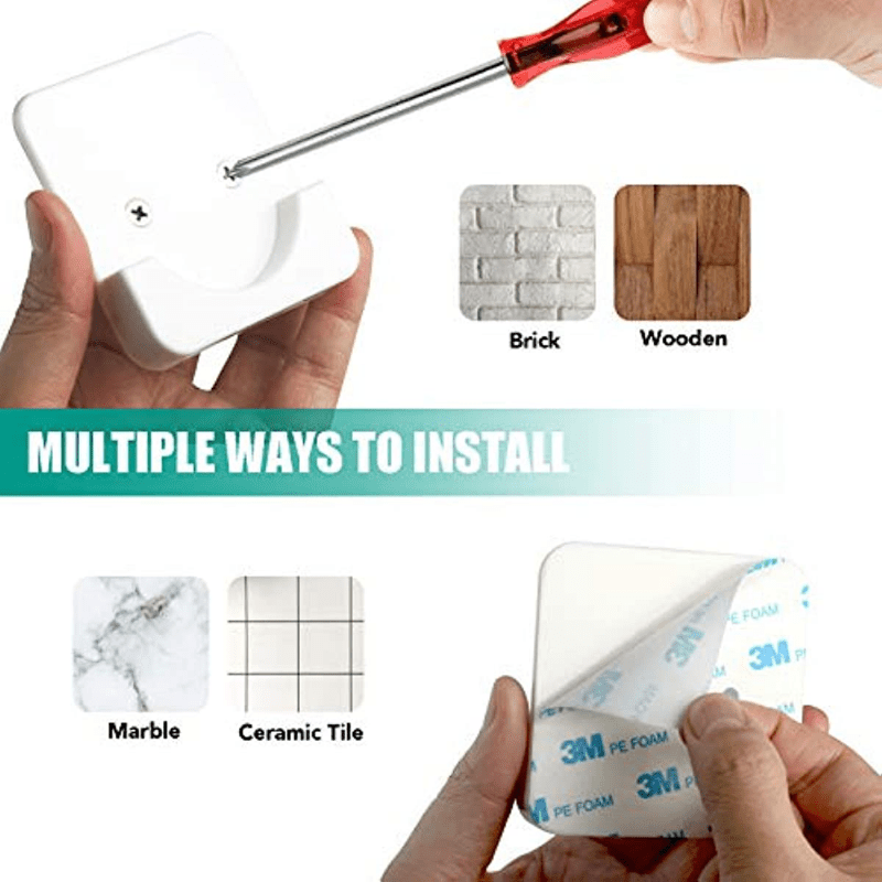 Shower Curtain Rod Holder for Wall Non-Destructive Installation