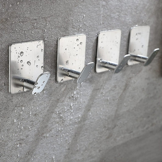 Stainless Steel Adhesive Towel Hook Coat Hat Hook Bathroom Wall