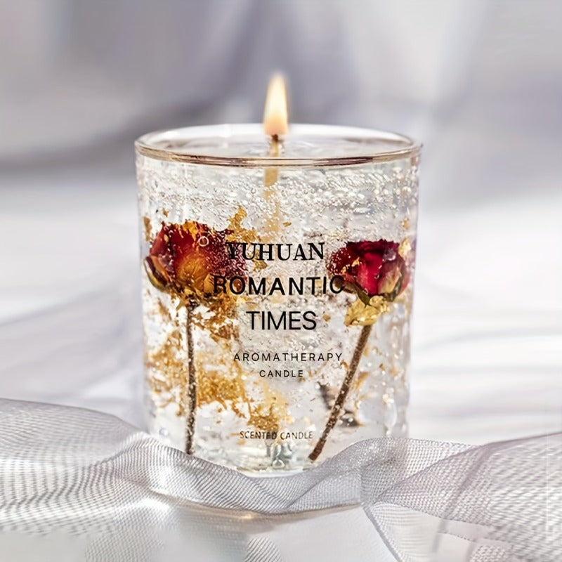 Real Flower Jelly Aromatherapy Candle Essential Floral Candle