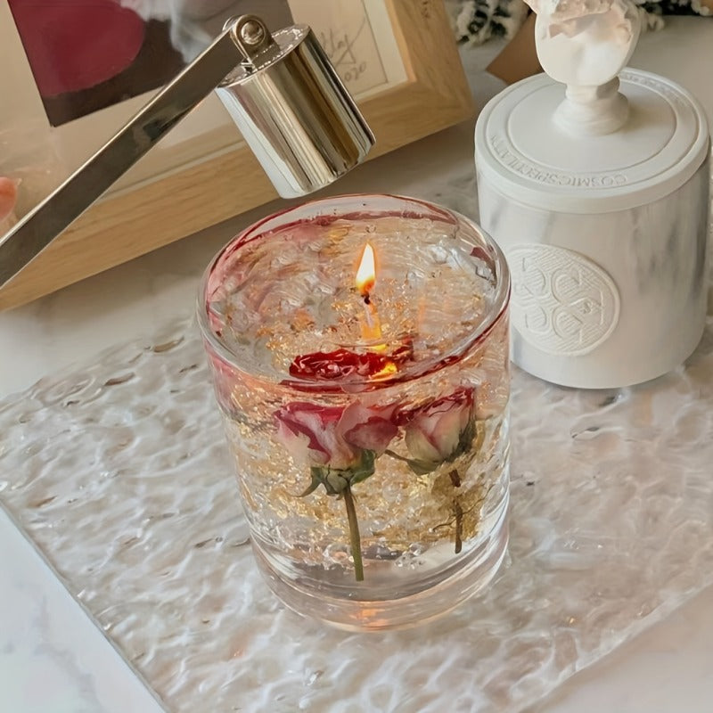 Real Flower Jelly Aromatherapy Candle Essential Floral Candle