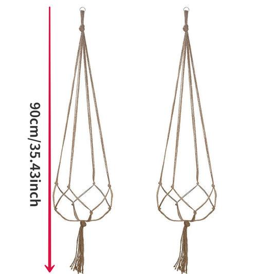 Hand-Woven Hemp Rope Hanging Nets Flower Pots