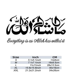 Creative Masha Allah Art Car Stickers Vinyl Decal Muslim Wall Decor Sticker