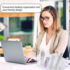 Acrylic Pencil Makeup Brush Holder 4 Compartments Storage