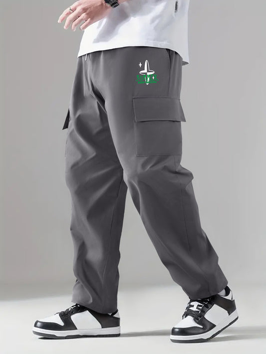 Cargo Pants Men's Flap Pocket Trousers Loose Casual Outdoor Work Streetwear