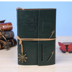 Retro Pirate Faux Leather Loose leaf Notepad - Small & Portable Journal Book