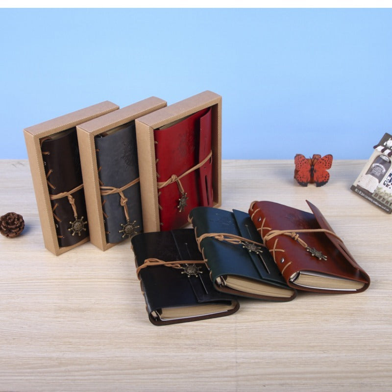 Retro Pirate Faux Leather Loose leaf Notepad - Small & Portable Journal Book